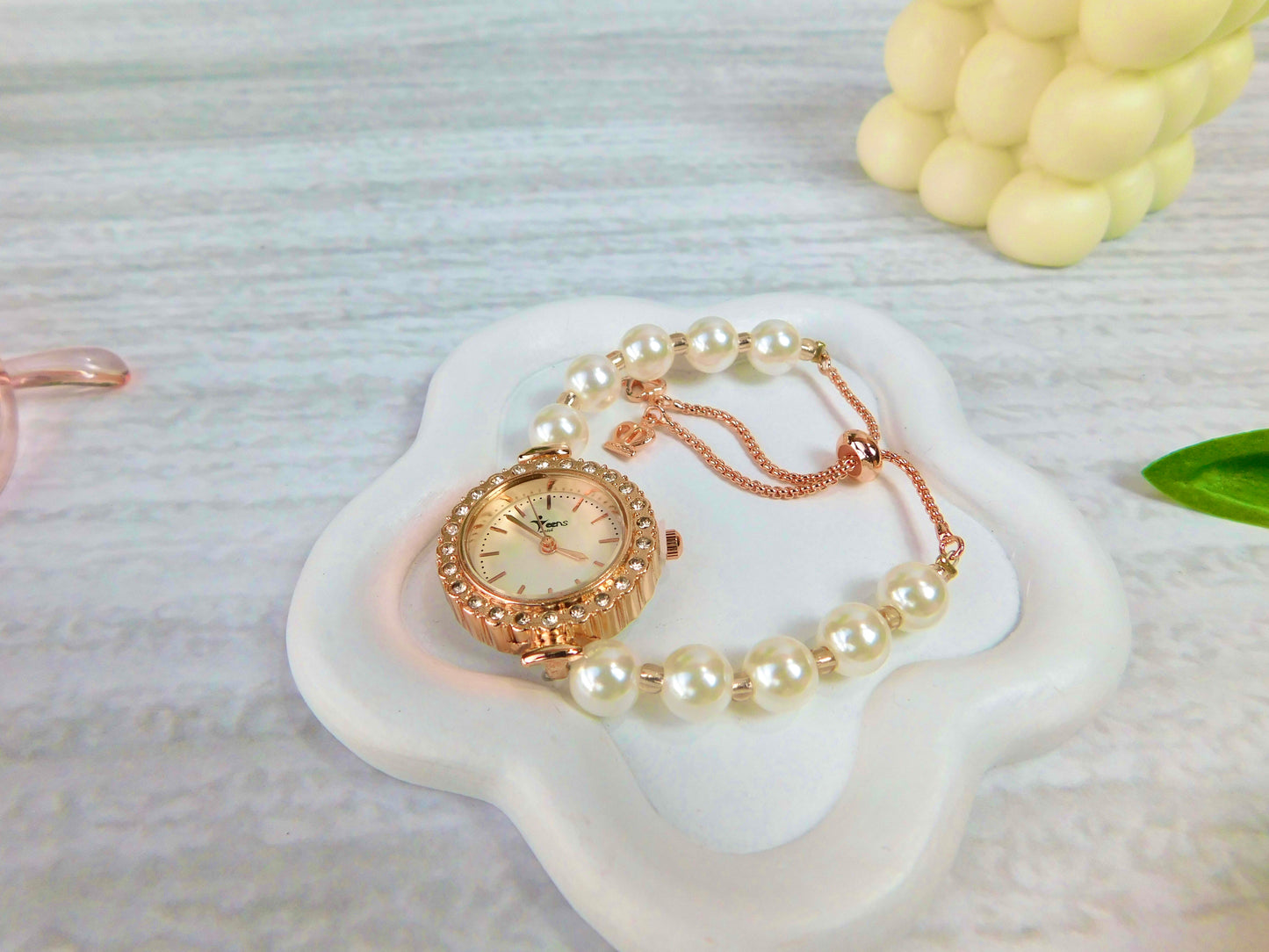 Reloj Pulsera – Perla redonda blanca