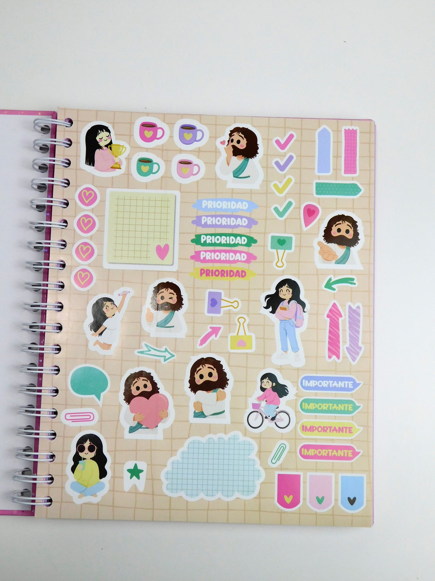 Cuaderno 5 materias – “Todo estará bien, Dios está en control” (rosa)