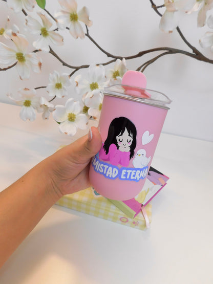 Vaso Rosa Mate Doble Pared 350 ml