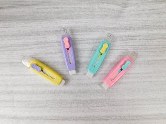 Borrador retráctil kawaii – 4 colores disponibles