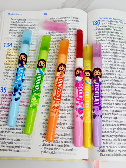 Resaltadores para Biblia x6 con Aroma a Frutas 🍇