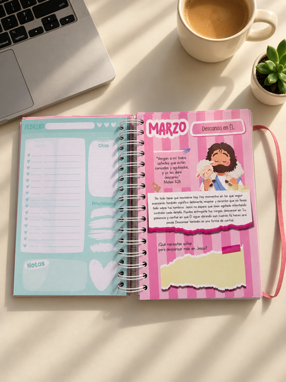 🌸 Agenda 2027– 12 meses para organizar tu vida con Jesús 💗