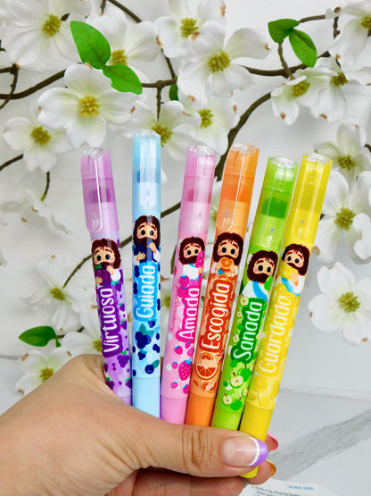 Resaltadores para Biblia x6 con Aroma a Frutas 🍇