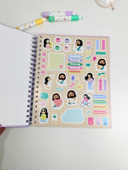 Cuaderno 5 materias – “Todo estará bien, Dios está en control” (rosa)