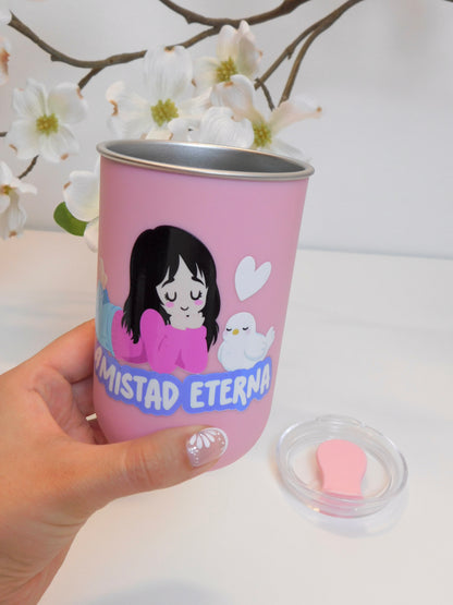 Vaso Rosa Mate Doble Pared 350 ml