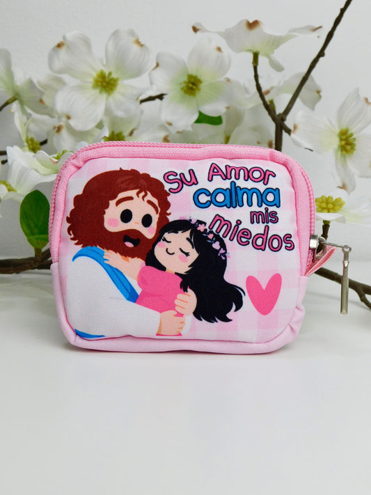 Monedero Su amor calma mis miedos (Rosa)