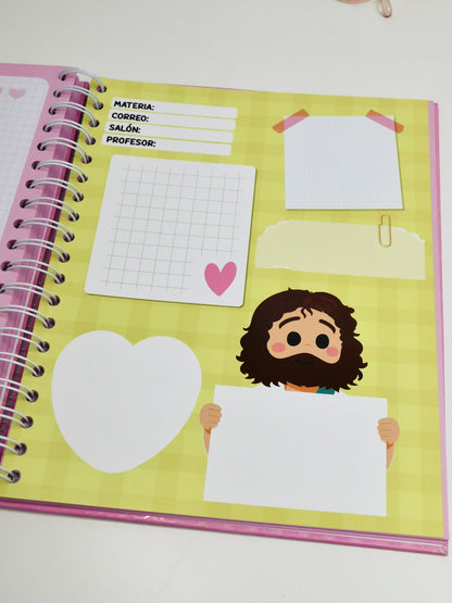 Cuaderno 5 materias – “Todo estará bien, Dios está en control” (rosa)