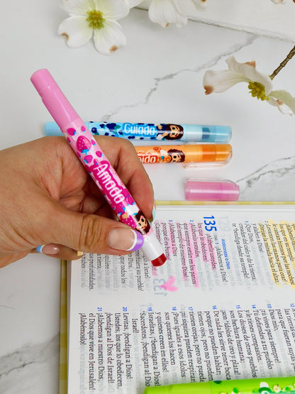 Resaltadores para Biblia x6 con Aroma a Frutas 🍇