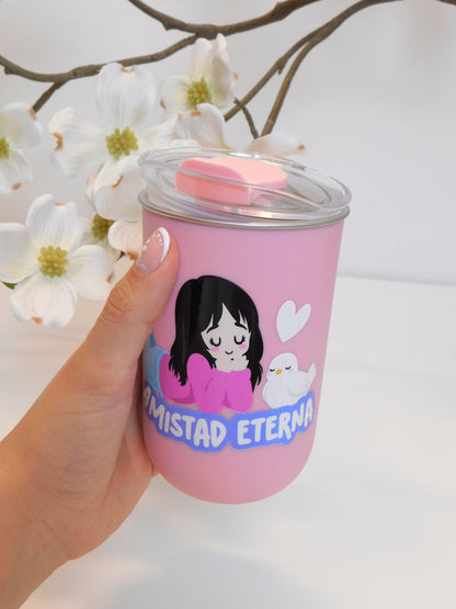 Vaso Rosa Mate Doble Pared 350 ml