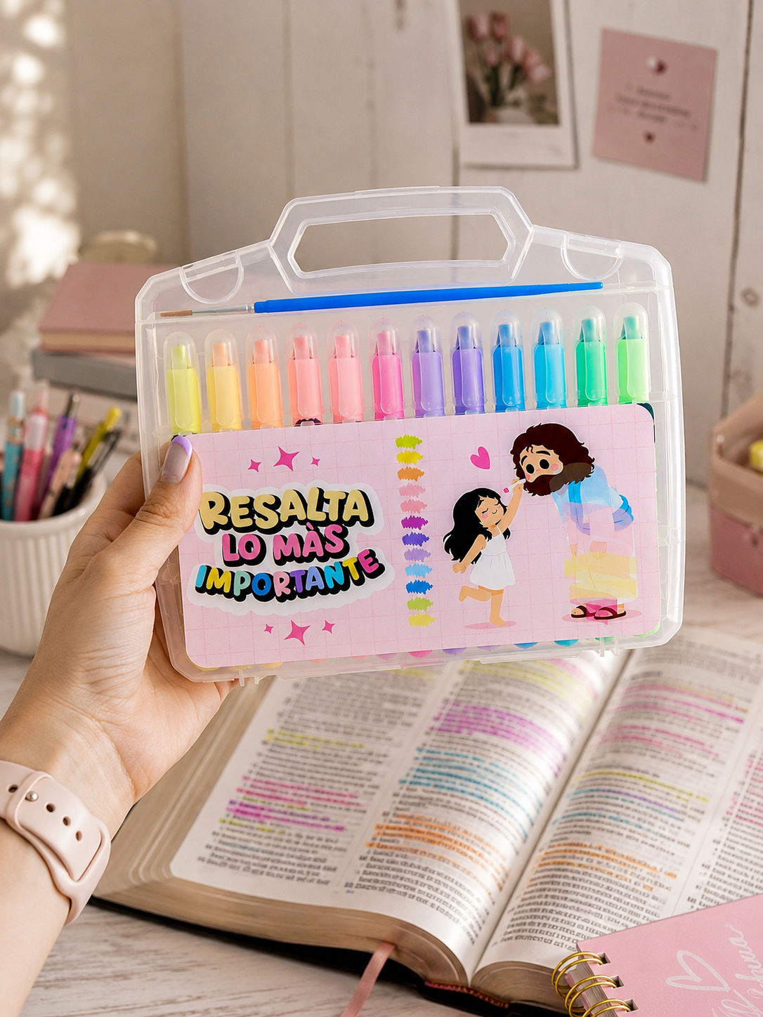 Resaltadores para Biblia x12 – Identidad, Cera + Acuarela