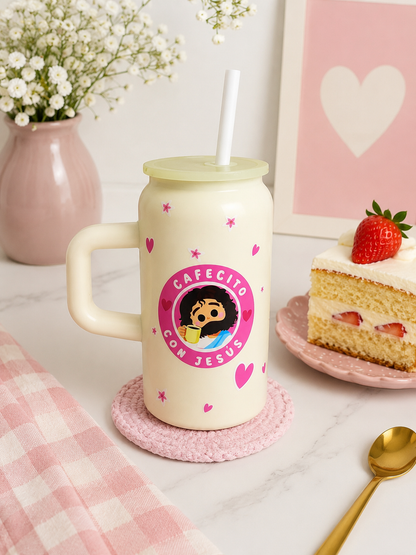 Vaso Termo “Cafecito con Jesús” Beige