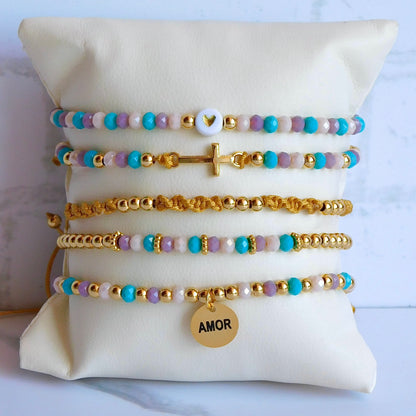 Set de pulseras pastel