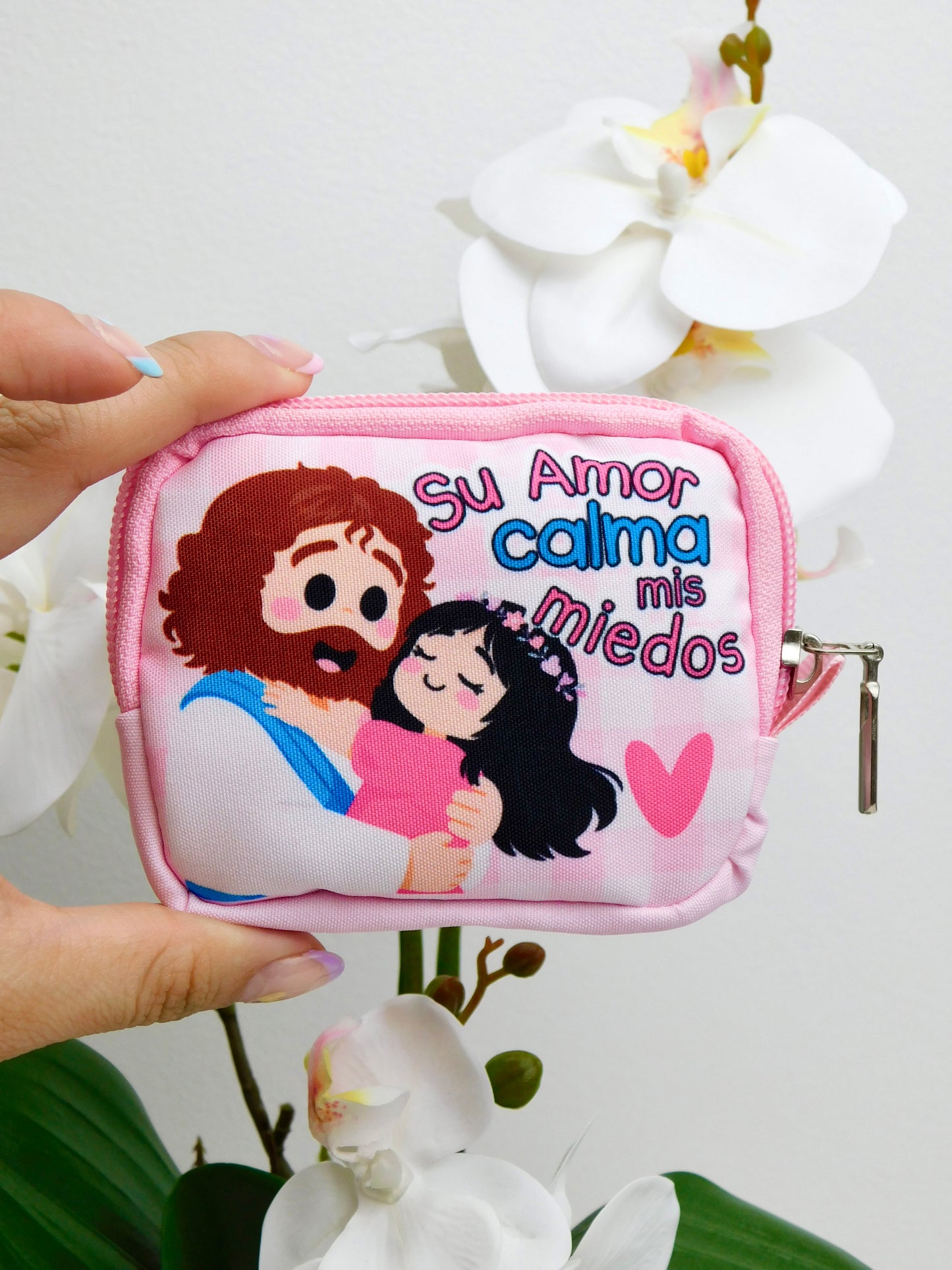 Monedero Su amor calma mis miedos (Rosa)