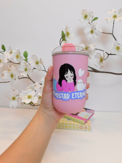 Vaso Rosa Mate Doble Pared 350 ml