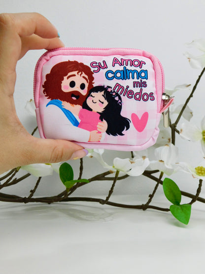 Monedero Su amor calma mis miedos (Rosa)