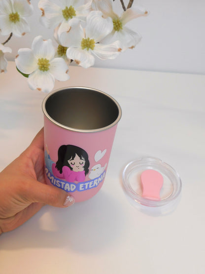Vaso Rosa Mate Doble Pared 350 ml