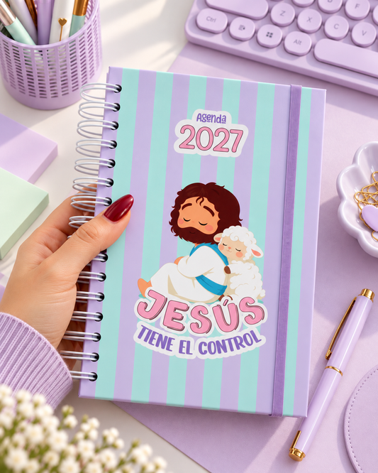 Agenda 2027 lila– 12 meses para organizar tu vida con Jesús 💗
