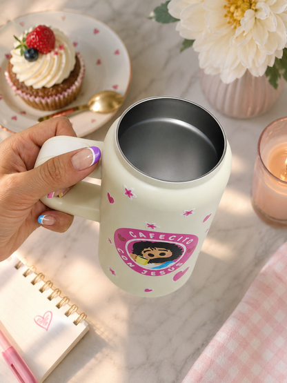 Vaso Termo “Cafecito con Jesús” Beige