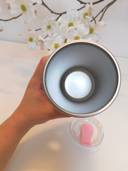 Vaso Rosa Mate Doble Pared 350 ml