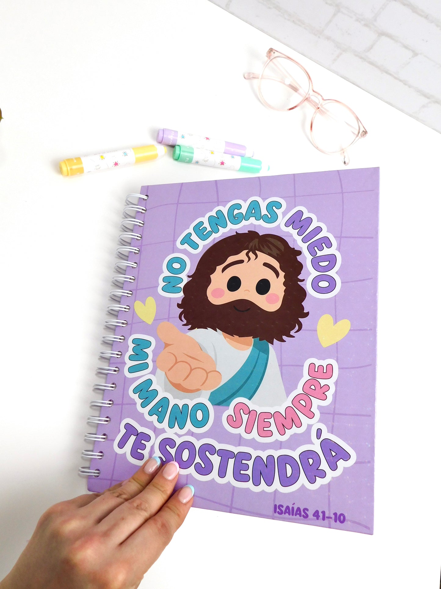 Cuaderno 5 materias – “No tengas miedo, mi mano siempre te sostendrá” (Isaías 41:10)