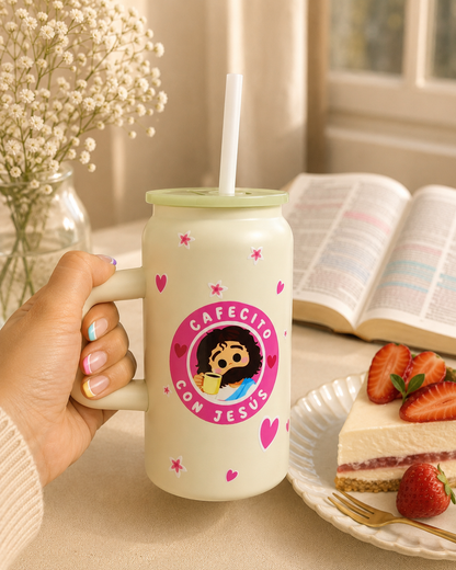 Vaso Termo “Cafecito con Jesús” Beige