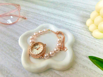 Reloj Pulsera – Perla redonda rosa
