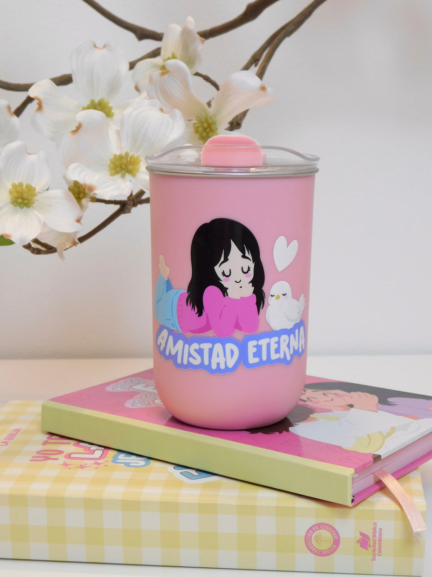 Vaso Rosa Mate Doble Pared 350 ml