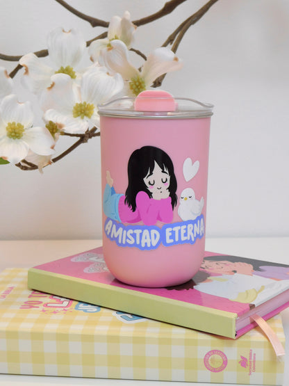 Vaso Rosa Mate Doble Pared 350 ml