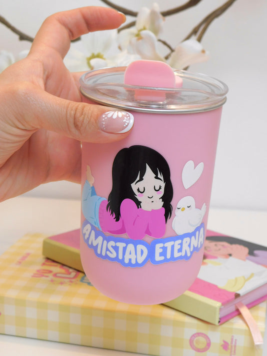 Vaso Rosa Mate Doble Pared 350 ml