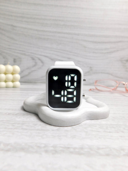 Reloj digital blanco – Correa siliconada